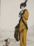 Costumes parisiens. Tailleur du matin en velours de laine orné de Skungs (pl.43, Journal des Dames et des Modes, 1912 n°21) - Erste Ausgabe - Edition-Originale.com