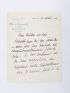 CAIN : Lettre autographe datée et signée concernant un don de trois tableaux fait au musée Carnavalet  - Signiert, Erste Ausgabe - Edition-Originale.com