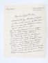 CAMI : Importante lettre autographe signée adressée à Carlo Rim le remerciant de lui avoir permis de renouer en amitié avec Charlie Chaplin lors de son passage en France : 