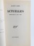CAMUS : Actuelles. Chroniques 1944-1948 - Edition Originale - Edition-Originale.com
