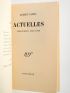 CAMUS : Actuelles - Chroniques 1944-1948 - Edition Originale - Edition-Originale.com