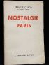 CARCO : Nostalgie de Paris - Autographe, Edition Originale - Edition-Originale.com