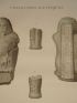 DESCRIPTION DE L'EGYPTE.  Collection d'antiques. Figure en granit noir, Fragments en albâtre. (ANTIQUITES, volume V, planche 60) - Prima edizione - Edition-Originale.com