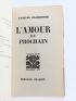 CHARDONNE : L'Amour du Prochain - Autographe, Edition Originale - Edition-Originale.com