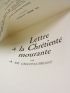 CHATEAUBRIANT : Lettre à la chrétienté mourante - Erste Ausgabe - Edition-Originale.com