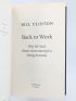 CLINTON : Back to work - Why we need smart government for a strong economy - Libro autografato, Prima edizione - Edition-Originale.com