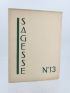 COLLECTIF : Sagesse, Cahiers de littérature et d'art N°13 - Edition Originale - Edition-Originale.com