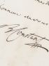 CONSTANT : Lettre autographe signée et datée adressée à son banquier Léon Joseph Leconte - Signed book, First edition - Edition-Originale.com