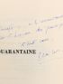 CURTIS : La quarantaine - Autographe, Edition Originale - Edition-Originale.com