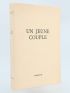 CURTIS : Un jeune couple - Autographe, Edition Originale - Edition-Originale.com