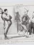 DAUMIER : Lithographie originale en noir et blanc - Au bal masqué - 