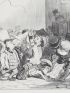 DAUMIER : Lithographie originale en noir et blanc - Les trains de plaisir - 