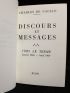 DE GAULLE : Discours et messages - First edition - Edition-Originale.com