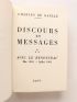 DE GAULLE : Discours et messages - Prima edizione - Edition-Originale.com