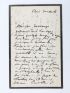 DEGAS : Lettre autographe signée d'Edgar Degas adressée à Charles Deschamps - Autographe, Edition Originale - Edition-Originale.com