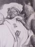 DORE : Charles Perrault, Contes, Le Chaperon Rouge, Loup dévorant la Mère Grand. Gravure originale sur bois de fil, tirée sur Vélin fort - Prima edizione - Edition-Originale.com