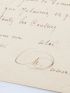 DUMAS : Lettre autographe signée à son amante Marie Richon : 