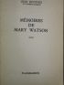 DUTOURD : Mémoires de Mary Watson - Autographe, Edition Originale - Edition-Originale.com
