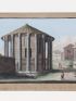 [ECOLE NAPOLITAINE] Vue du temple de Vesta et de la fortune virile - Signiert, Erste Ausgabe - Edition-Originale.com