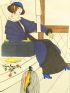 Costumes parisiens. Manteau de voyage à pèlerines, bleu ancien. Robe de taffetas noire (pl.100, Journal des Dames et des Modes, 1913 n°43) - First edition - Edition-Originale.com