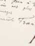 FRANCE : Lettre autographe adressée à  Alphonse Daudet encensant le style de sa femme qui écrit sous le pseudonyme de Karl Steen : 