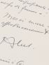 GANCE : Lettre autographe signée adressée à Carlo Rim concernant Nelly Kaplan et la femme d'Abel Gance : 