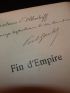 GAULOT : Fin d'empire - Autographe, Edition Originale - Edition-Originale.com