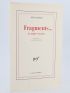 GENET : Fragments... et autres textes - Prima edizione - Edition-Originale.com