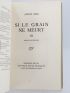 GIDE : Si le grain ne meurt - Autographe, Edition Originale - Edition-Originale.com