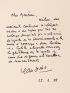 GIONO : Lettre autographe signée déclinant une invitation, pour raison de santé, à une soirée d'hommage à Jean Cocteau et Colette - Autographe, Edition Originale - Edition-Originale.com