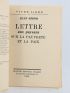 GIONO : Lettre aux Paysans sur la Pauvreté et la Paix - First edition - Edition-Originale.com