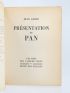 GIONO : Présentation de Pan - Libro autografato, Prima edizione - Edition-Originale.com