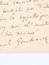 GOUDEAU : Lettre autographe signée adressée à Francisque Sarcey - Autographe, Edition Originale - Edition-Originale.com
