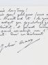 GRACQ : Bristol autographe signé de Julien Gracq adressée à son proche ami et monographe Ariel Denis : 