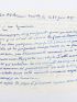 HARRY : Laudative lettre autographe adressée à Pierre Belperron le complimentant pour son ouvrage 