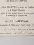 HARTUNG : Carton d'invitation signé par Hans Hartung à l'inauguration de la rétrospective de ses oeuvres au musée de l'abbaye de Sainte-Croix des Sables-d'Olonne - Autographe - Edition-Originale.com