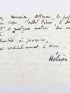 HELION : Lettre autographe datée et signée adressée à Raymond Queneau à propos du militant pacifiste américain Garry Davis : 