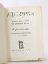 HOFMANNSTHAL : Jedermann ou le jeu de la mort de l'homme riche - First edition - Edition-Originale.com