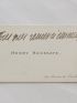 HOUSSAYE : Carte de visite autographe d'Henry Houssaye - Signiert, Erste Ausgabe - Edition-Originale.com