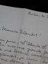 HUBNER : Lettre manuscrite adressée à Maurice Blanchot et enveloppe - Autographe, Edition Originale - Edition-Originale.com