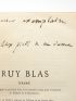 HUGO : Ruy Blas. Drame en 5 actes, en vers - Signed book - Edition-Originale.com
