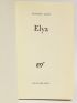 JABES : Elya - Signiert, Erste Ausgabe - Edition-Originale.com