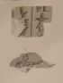 DUBOIS-AYME : DESCRIPTION DE L'EGYPTE.  Collection d'antiques. Fragments de bas-reliefs, Amulettes en forme de scarabée et autres, Lampes et vase, Masque et tête en bois, Tunique. (ANTIQUITES, volume V, planche 73) - Erste Ausgabe - Edition-Originale.com