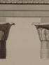 DESCRIPTION DE L'EGYPTE.  Edfou (Apollinopolis magna). Détails d'architecture du grand temple, Dés des chapiteaux du portique, Détails de hiéroglyphes et de coiffures symboliques. (ANTIQUITES, volume I, planche 60) - Erste Ausgabe - Edition-Originale.com