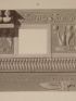 DESCRIPTION DE L'EGYPTE.  Thèbes. Medynet-Abou. Coupe du second étage du pavillon, Détails de coupes et de sculptures du pavillon. (ANTIQUITES, volume II, planche 17) - Prima edizione - Edition-Originale.com