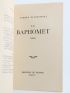KLOSSOWSKI : Le Baphomet - Edition Originale - Edition-Originale.com