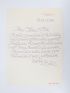 KOCHNO : Lettre manuscrite adressée à Alice Rim à propos de la disparition d'une amie commune - Signed book, First edition - Edition-Originale.com
