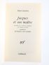 KUNDERA : Jacques et son Maître, Hommage à Denis Diderot précédé de Introduction à une Variation - Autographe, Edition Originale - Edition-Originale.com