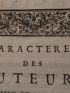 LA BIZARDIERE : Caractères des auteurs anciens et modernes, et les jugements de leurs ouvrages - First edition - Edition-Originale.com