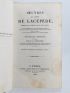 LACEPEDE : Oeuvres du comte de Lacépède - Edition-Originale.com